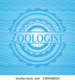 Zoologist water emblem background. Vector Illustration. Detailed.