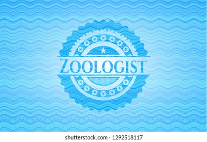 Zoologist water representation style badge.