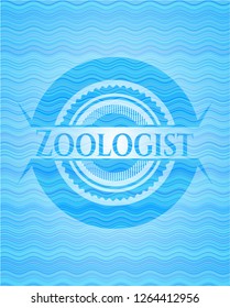 Zoologist water wave representation style badge.