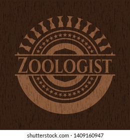 Zoologist wood emblem. Vector Illustration.