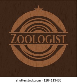 Zoologist wooden emblem. Vintage.