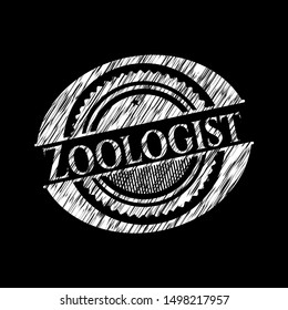 Zoologist written on a chalkboard. Vector Illustration. Detailed.