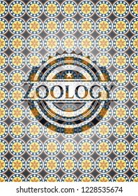 Zoology arabic emblem background. Arabesque decoration.