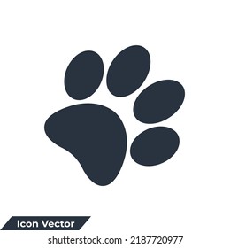 zoology icon logo vector illustration. Paw Print symbol template for graphic and web design collection