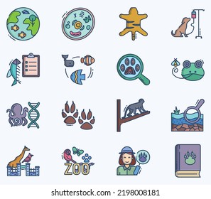 Zoology Icon Set, Animal Research Vector