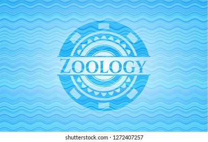 Zoology water wave concept badge background.