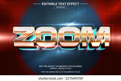 Zoom 3D editable text effect template