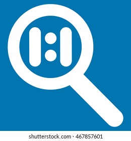 Zoom Actual Scale vector icon. Style is contour flat icon symbol, white color, blue background.