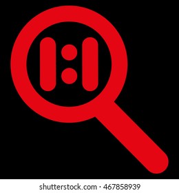 Zoom Actual Scale vector icon. Style is outline flat icon symbol, red color, black background.