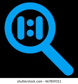 Zoom Actual Scale vector icon. Style is outline flat icon symbol, blue color, black background.