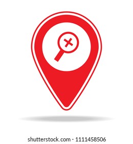 zoom in alt map pin icon. Element of warning navigation pin icon for mobile concept and web apps. Detailed zoom in alt map pin icon can be used for web and mobile on white background