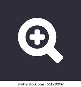 Zoom in Application Mobile icon in trendy flat style white on isolated dark background symbol for your design logo UI Vector illustration EPS10