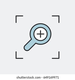 Zoom area or explore information symbol concept. Flat and isolated vector eps illustration icon with minimal and modern design.