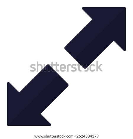 Zoom in arrow icon isolated on white background.