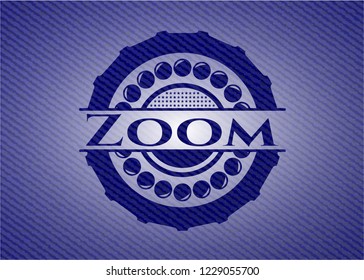 Zoom badge with denim texture