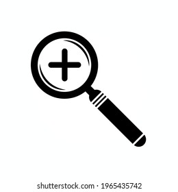 zoom black icon in flat style isolated. magnifying glass Vector Symbol illustration.