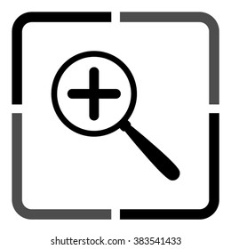 Zoom in  - black vector icon