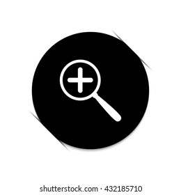 Zoom in -  black vector icon