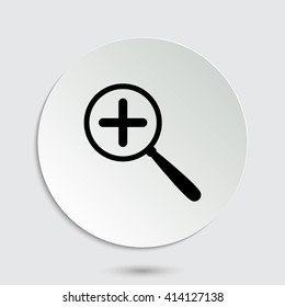 Zoom in - black vector icon  with shadow