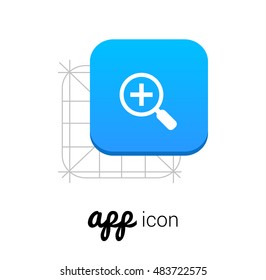 Zoom In Blue Mobile App UI/UX Button Corporate Logo / Icon Design