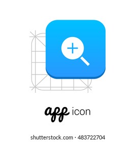 Zoom In Blue Mobile App UI/UX Button Corporate Logo / Icon Design