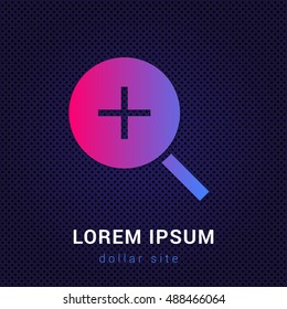 Zoom In Blue & Red colorful gradient attractive bright material Icon / Logo Design
