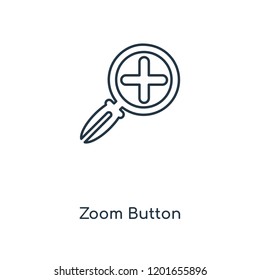 Zoom Button concept line icon. Linear Zoom Button concept outline symbol design. This simple element illustration can be used for web and mobile UI/UX.