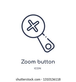 zoom button icon from ultimate glyphicons outline collection. Thin line zoom button icon isolated on white background.