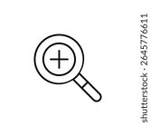 zoom in button icon vector