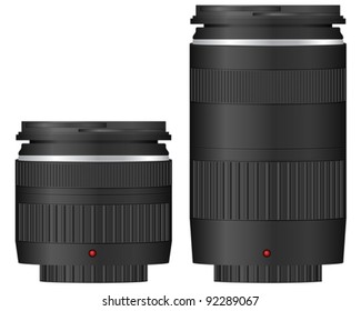 Zoom camera lens on a white background. Vector illustration.