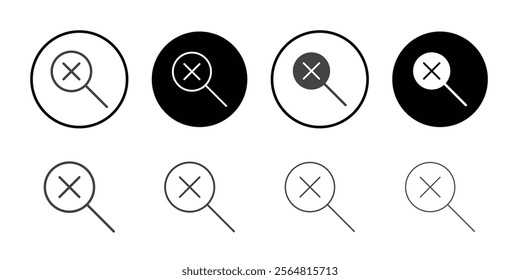 Zoom cancel icon Thin outline art symbol