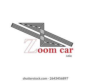 Zoom car logo with white background, Sport car logo design template vector, Automotive Logo Design, Car logo concept.