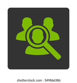 Zoom Client vector icon. Style is flat rounded square button, eco green and gray colors, white background.