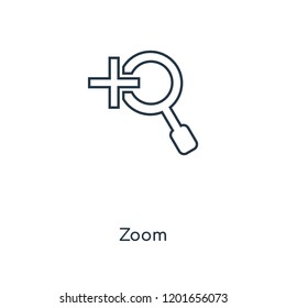 Zoom concept line icon. Linear Zoom concept outline symbol design. This simple element illustration can be used for web and mobile UI/UX.