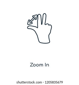 Zoom In concept line icon. Linear Zoom In concept outline symbol design. This simple element illustration can be used for web and mobile UI/UX.
