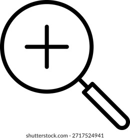 Zoom en el concepto mostrado por un símbolo de lupa, que representa una inspección cercana o vista detallada