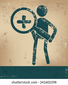 Zoom in concept,human resource on old background,grunge vector