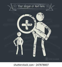 Zoom in concept,human resource on old background,grunge vector