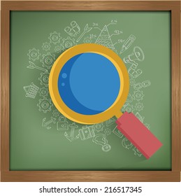 Zoom design on blackboard background,clean vector