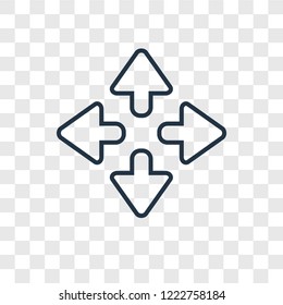 Zoom Directions concept vector linear icon isolated on transparent background, Zoom Directions concept transparency concept in outline style