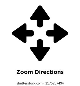 Zoom Directions icon vector isolated on white background, logo concept of Zoom Directions sign on transparent background, filled black symbol