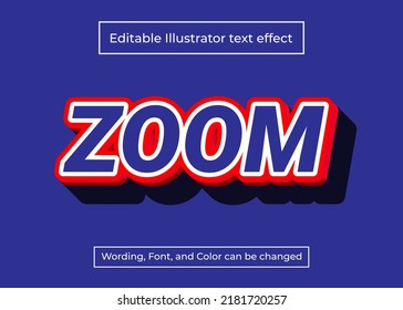 Diseño de la plantilla de efectos de texto editable con zoom 