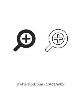 Zoom in fill and outline vector icon