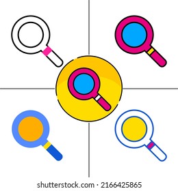 zoom in flat design style
