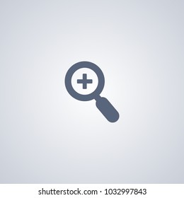 Zoom flat icon on gray background