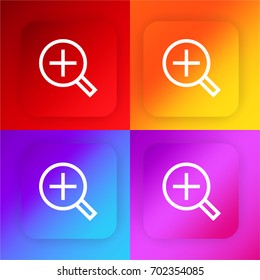 Zoom in four color gradient app icon set