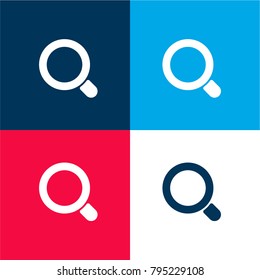 Zoom four color material and minimal icon logo set in red and blue
