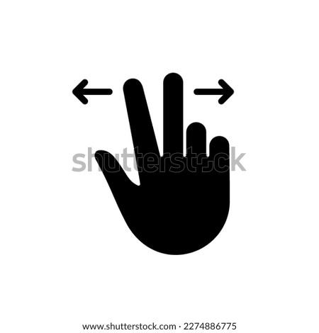 Zoom Gesture, Hand Finger Swipe Right and Left Silhouette Icon. Pinch Screen, Rotate on Screen Glyph Pictogram. Gesture Slide Left and Right Icon. Isolated Vector Illustration.