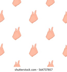 Zoom in gesture icon in cartoon style isolated on white background. Hand gestures symbol stock vector illustration.
