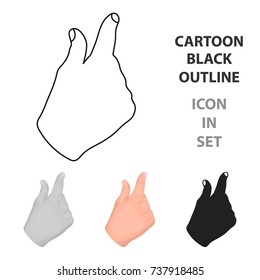 Zoom in gesture icon in cartoon style isolated on white background. Hand gestures symbol stock vector illustration.